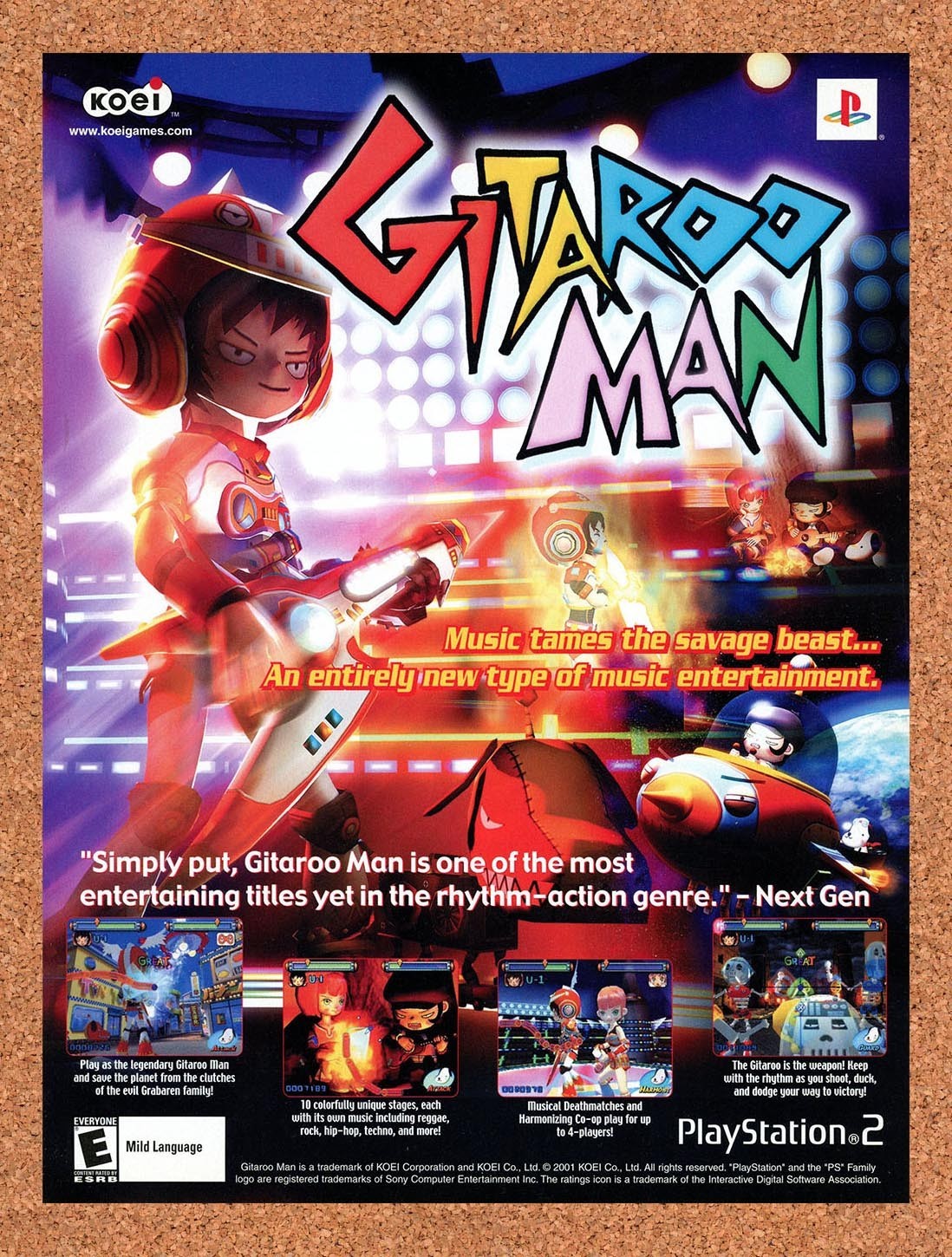 2002 Gitaroo Man PS2 Original Advertisement / Retro Promo v1