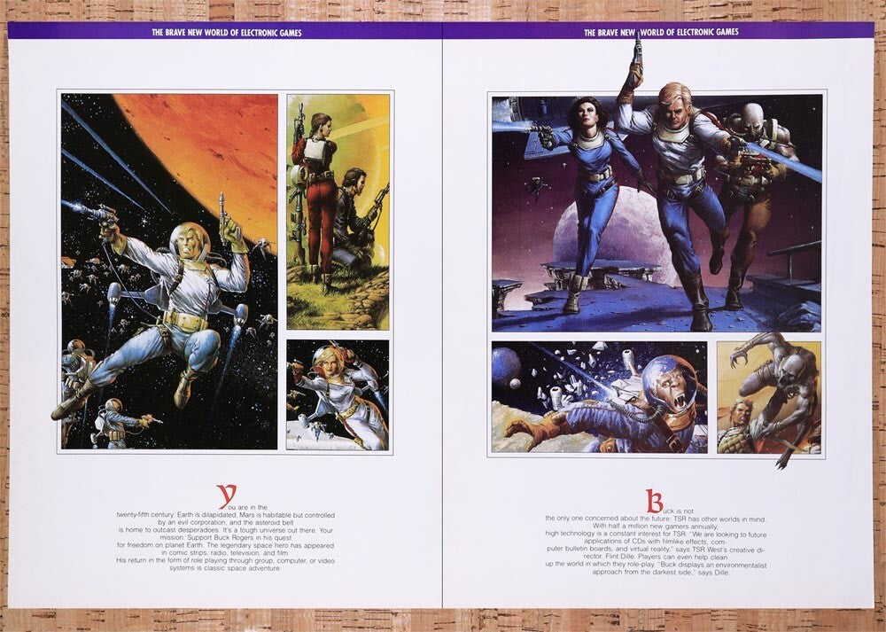 1990 Buck Rogers Early PC Game Story Original Ad / Retro Wall Art v1