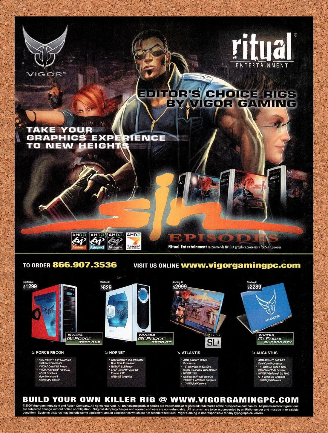 2006 Sin Episodes Vigor Gaming Rigs Original Advertisement / Retro Promo v1