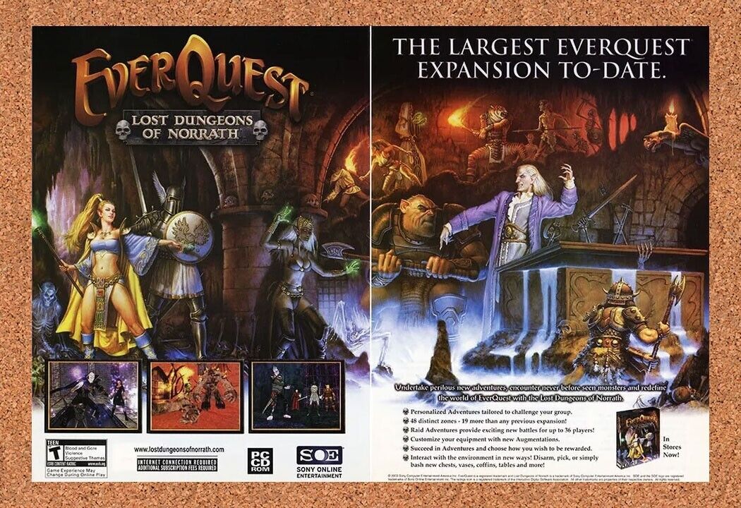 EverQuest Lost Dungeons Of Norrath PC Original 2005 Ad Authentic Game Promo