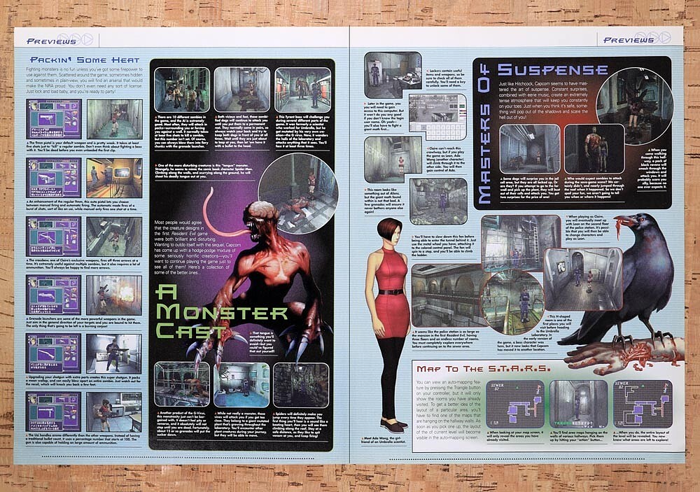 1998 Resident Evil 2 PS1 Overview Original Advertisement / Retro Wall Art v6