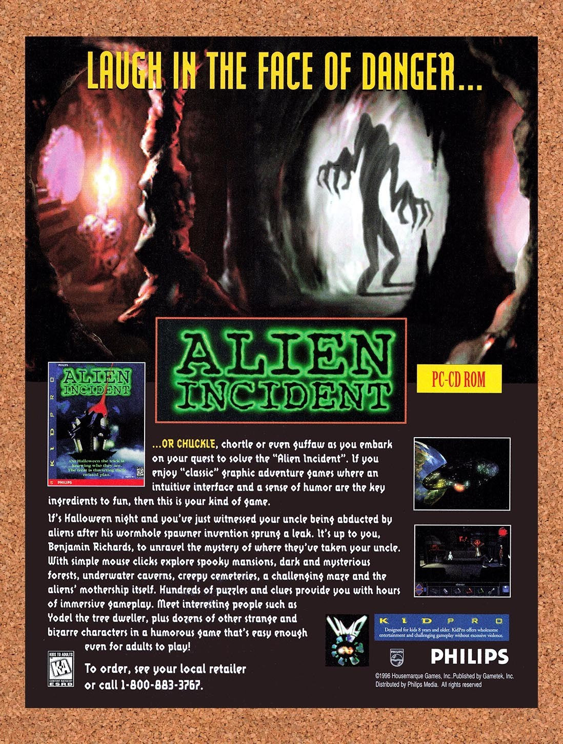 1997 Alien Incident PC Original Advertisement / Retro Promo v1