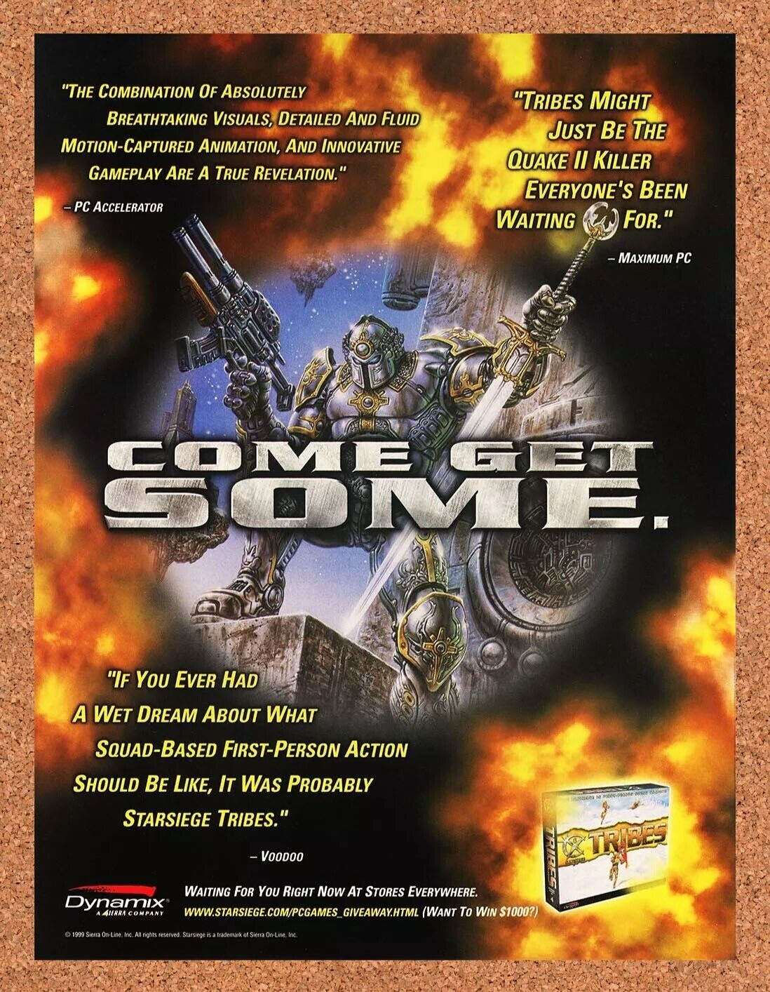 Tribes PC Original 2000 Ad Authentic Windows MultiPlayer FPS Video Game Promo v1