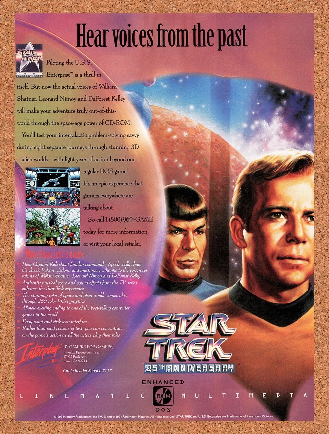 1994 Star Trek 25th Anniversary DOS Cinematic Multimedia Original Ad / Promo v1