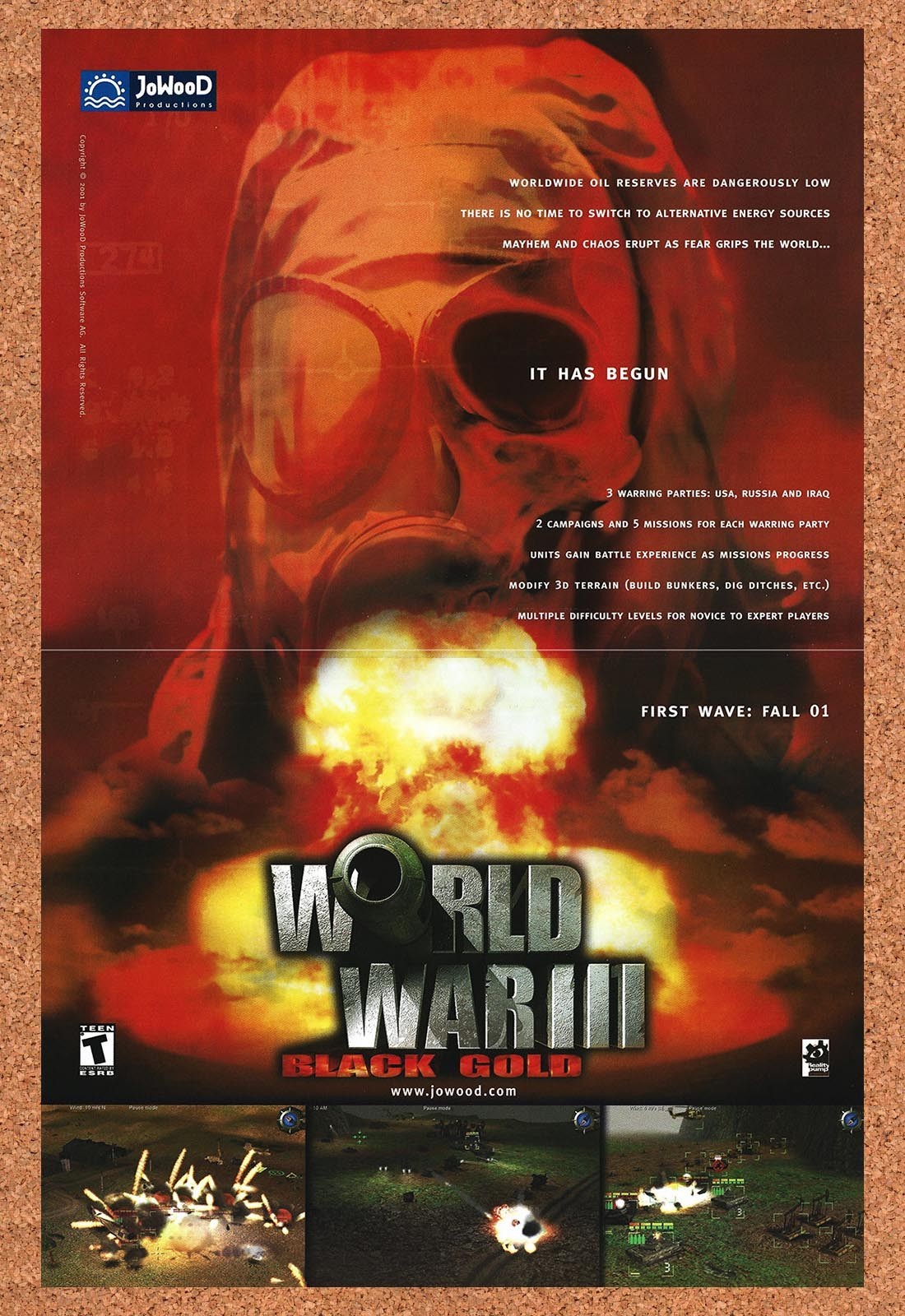 2001 World War III Black Gold PC Original Advertisement / Retro Promo v2