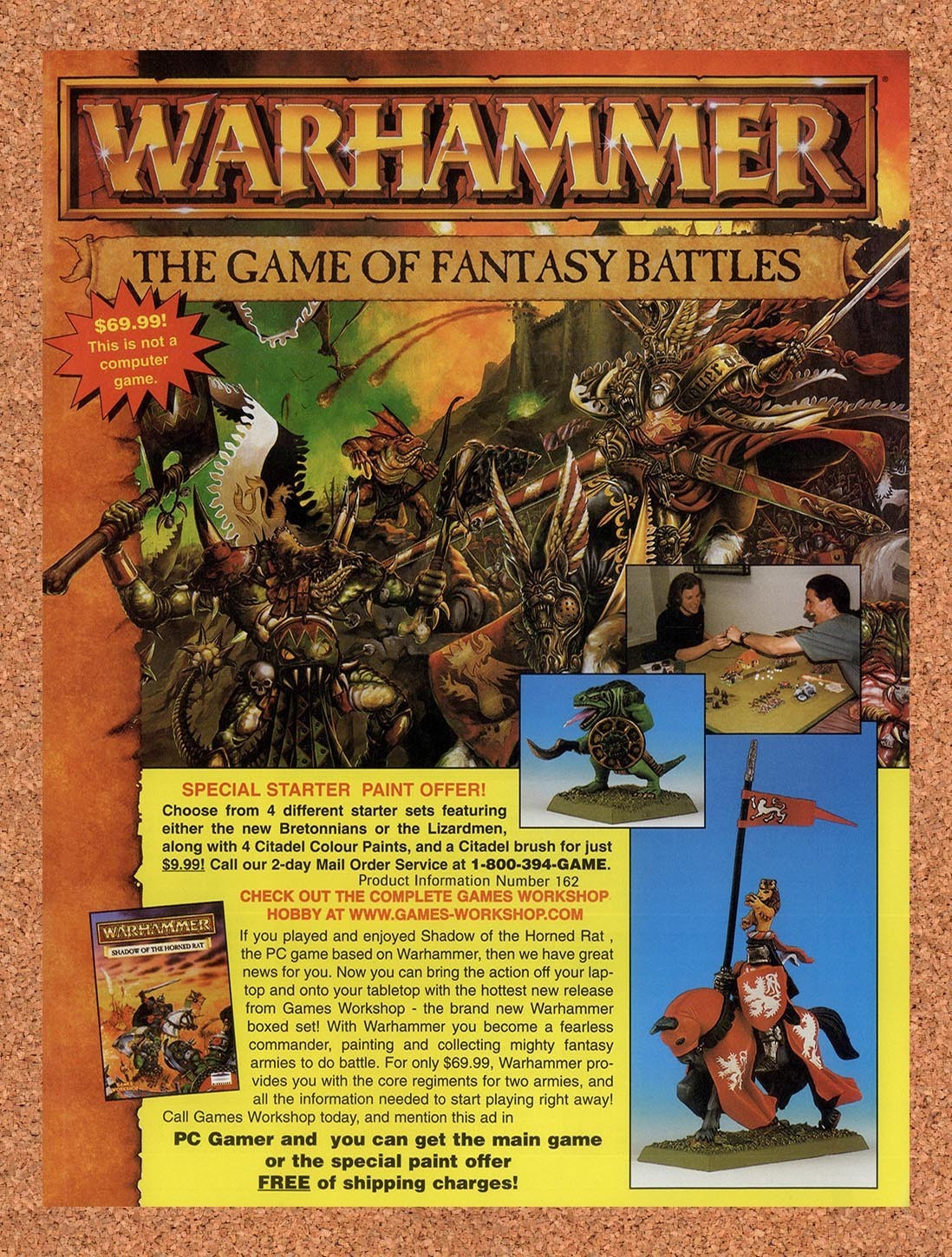 1997 Warhammer Game Of Fantasy Battles Figures Original Advertisement / Promo v1