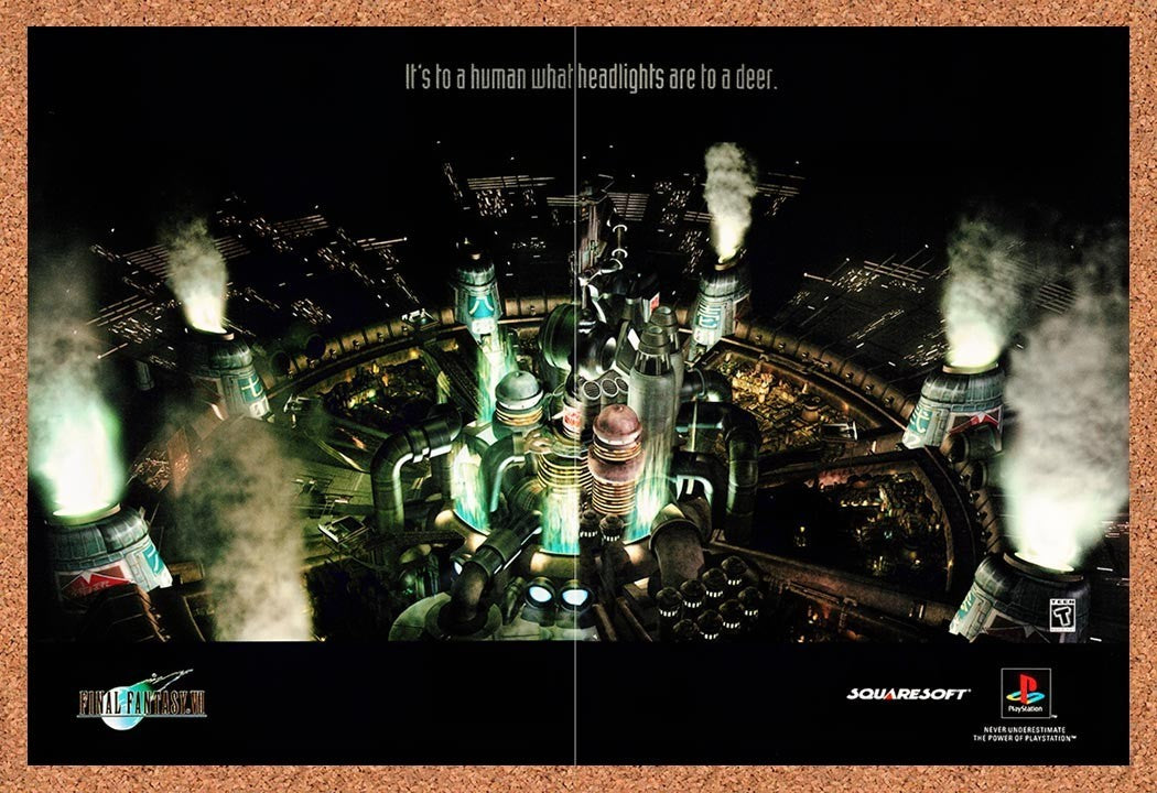 1997 Final Fantasy VII PS1 Original Advertisement / Retro Promo v7