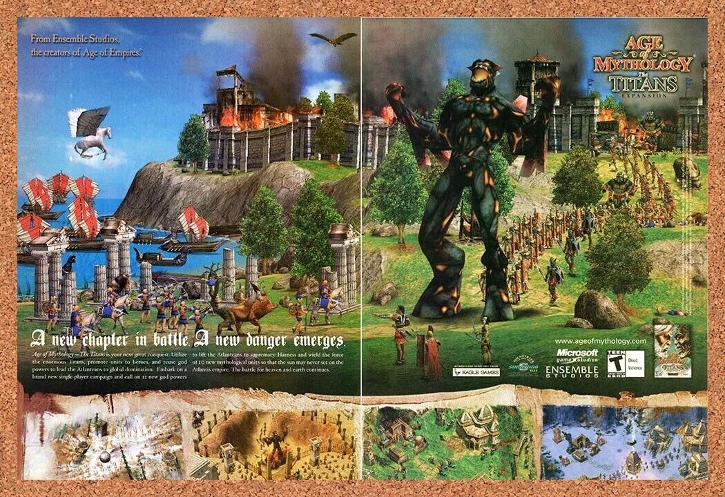 Age Of Mythologies PC The Titans Original 2005 Ad Authentic Video Game Promo