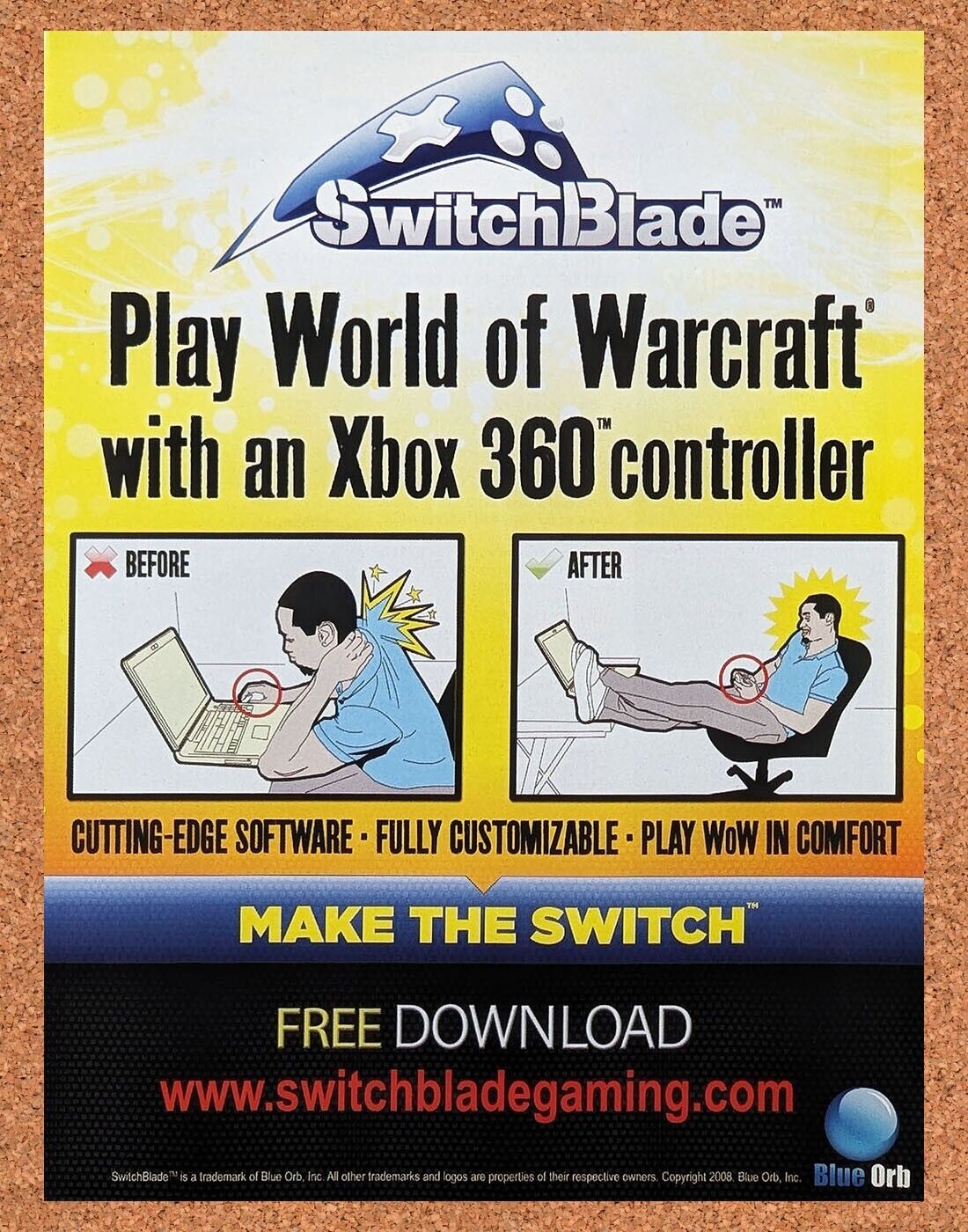 World Of WarCraft PC Original 2008 Ad Authentic SwitchBlade Video Game Promo