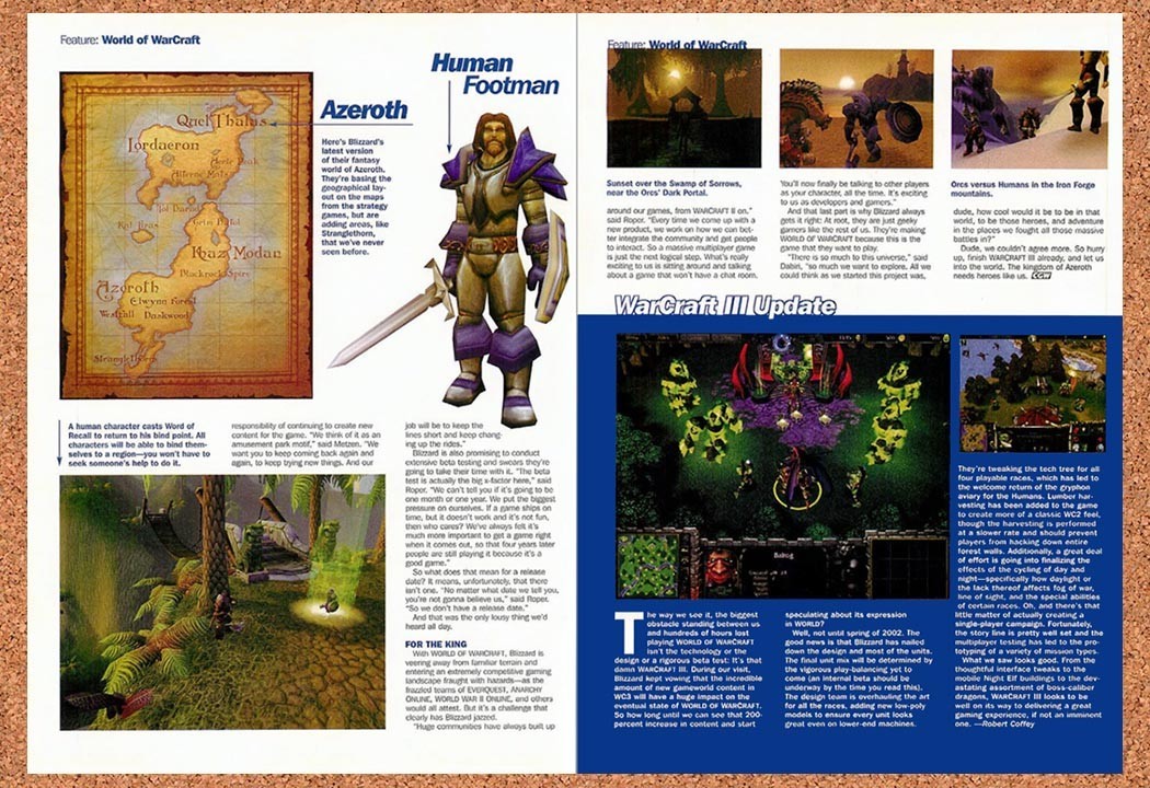 2001 World Of WarCraft Vanilla Footman Original Advertisement / Retro Promo vr23