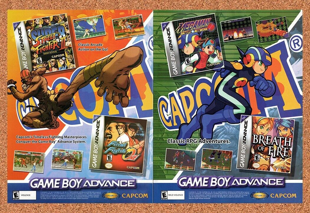 Mega Man Capcom GBA Original 2002 Vintage Ad - Video Game Promo Wall Art