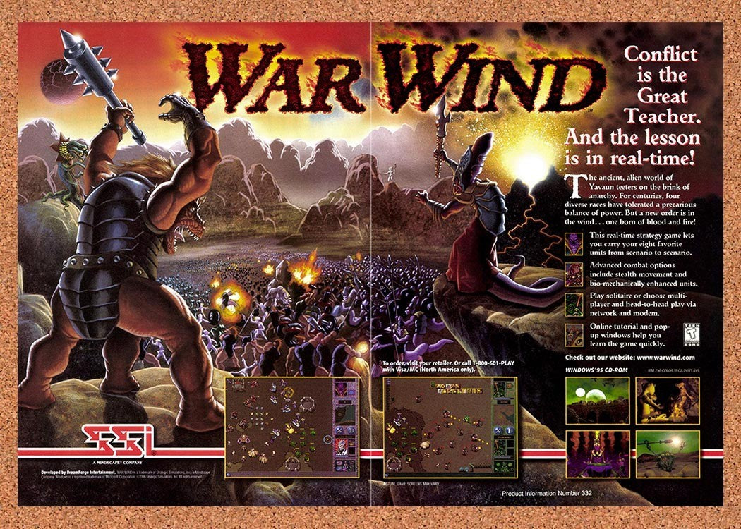 1996 War Wind PC Original Advertisement / Retro Promo v2