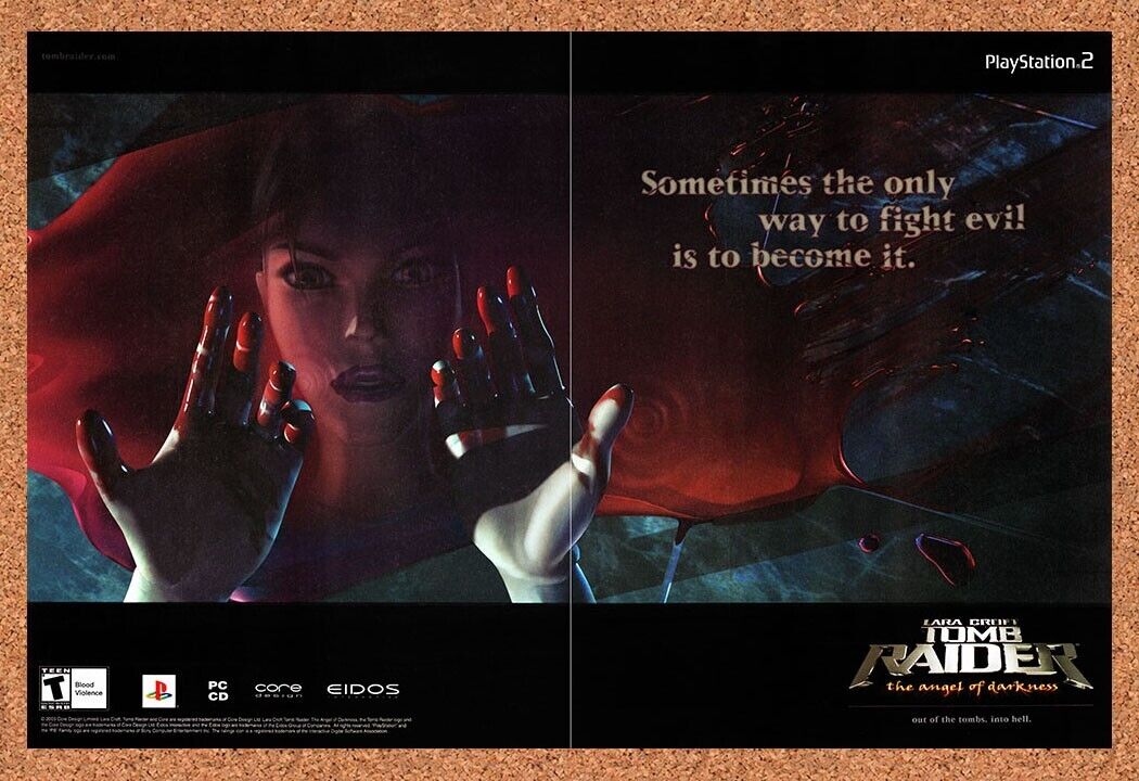 Tomb Raider Angel Of Darkness PS2 Original 2003 Vintage Ad - Video Game Promo
