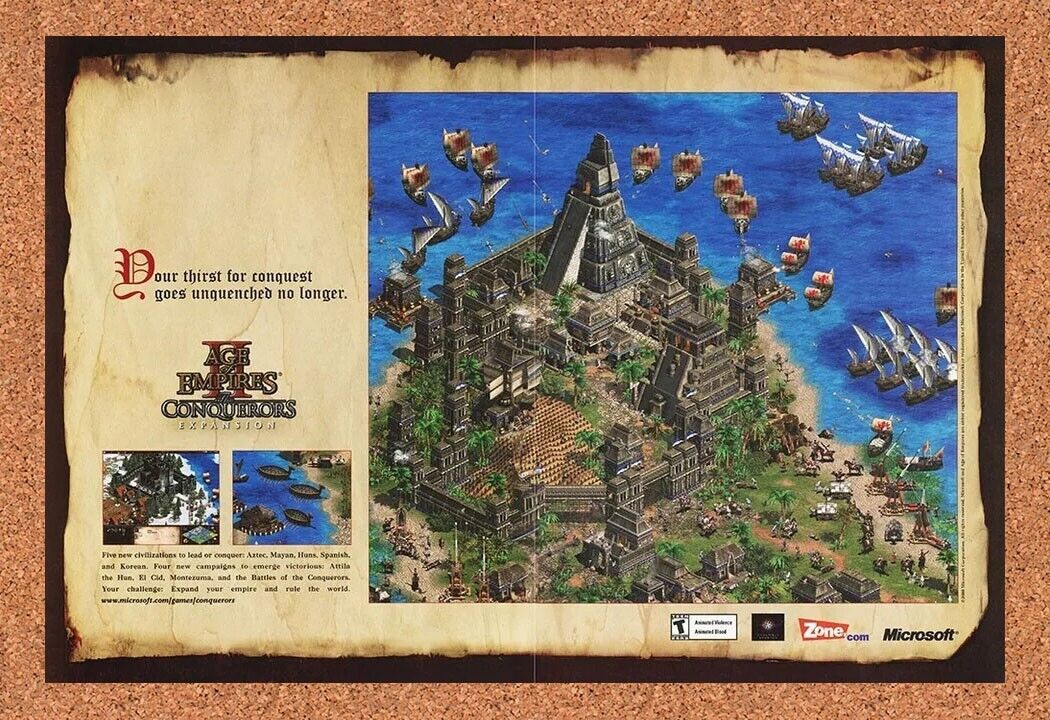 Age Of Empires II Conquerors PC Original 2002 Ad Authentic Video Game Promo v2
