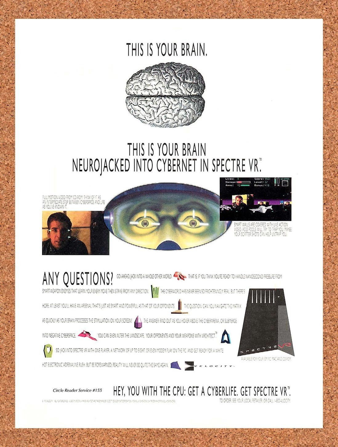 1994 Spectre VR IBM Original Advertisement / Retro Promo v1