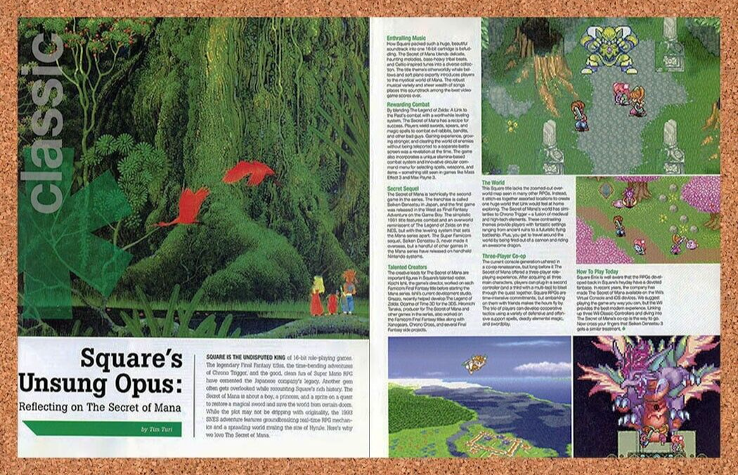 Secret Of Mana SNES Original 2013 Ad Authentic Squaresoft Video Game Promo