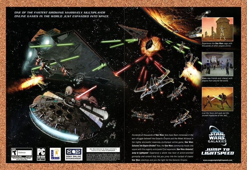 Star Wars Galaxies PC Original 2006 Ad Authentic MMORPG Video Game Promo