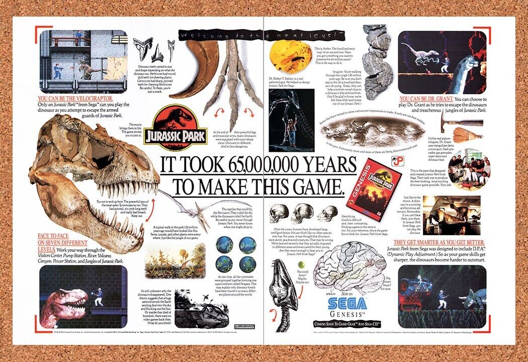 1993 Jurassic Park Genesis Original Advertisement / Retro Wall Art v4