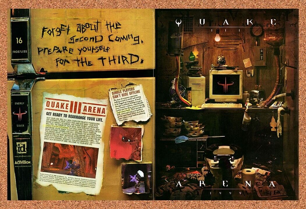 1999 Quake III Arena PC Original Advertisement / Retro Wall Art v9