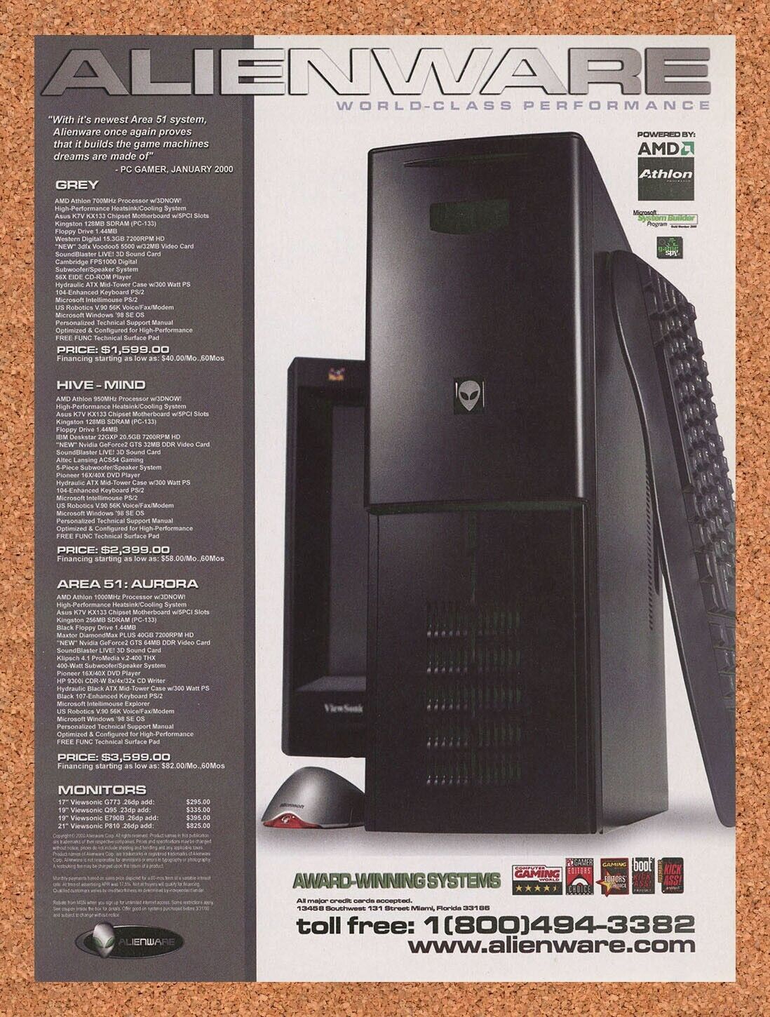 Alienware PC Original 2002 Ad Authentic Performance Gaming Retro Tech Promo