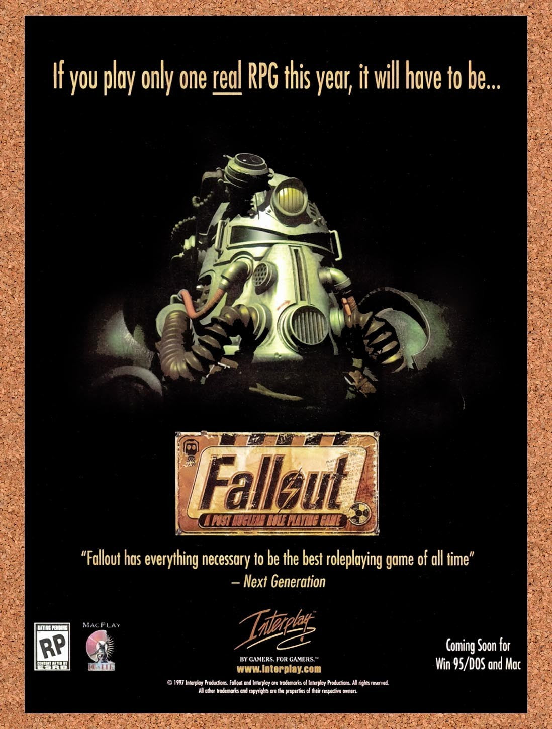 1997 Fallout PC Original Advertisement / Retro Promo v2