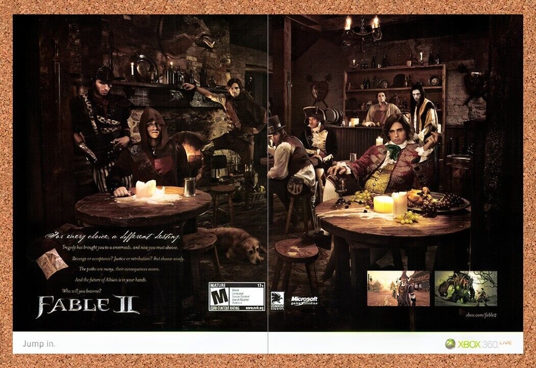 2009 Fable II Xbox 360 Original Advertisement / Retro Wall Art v1