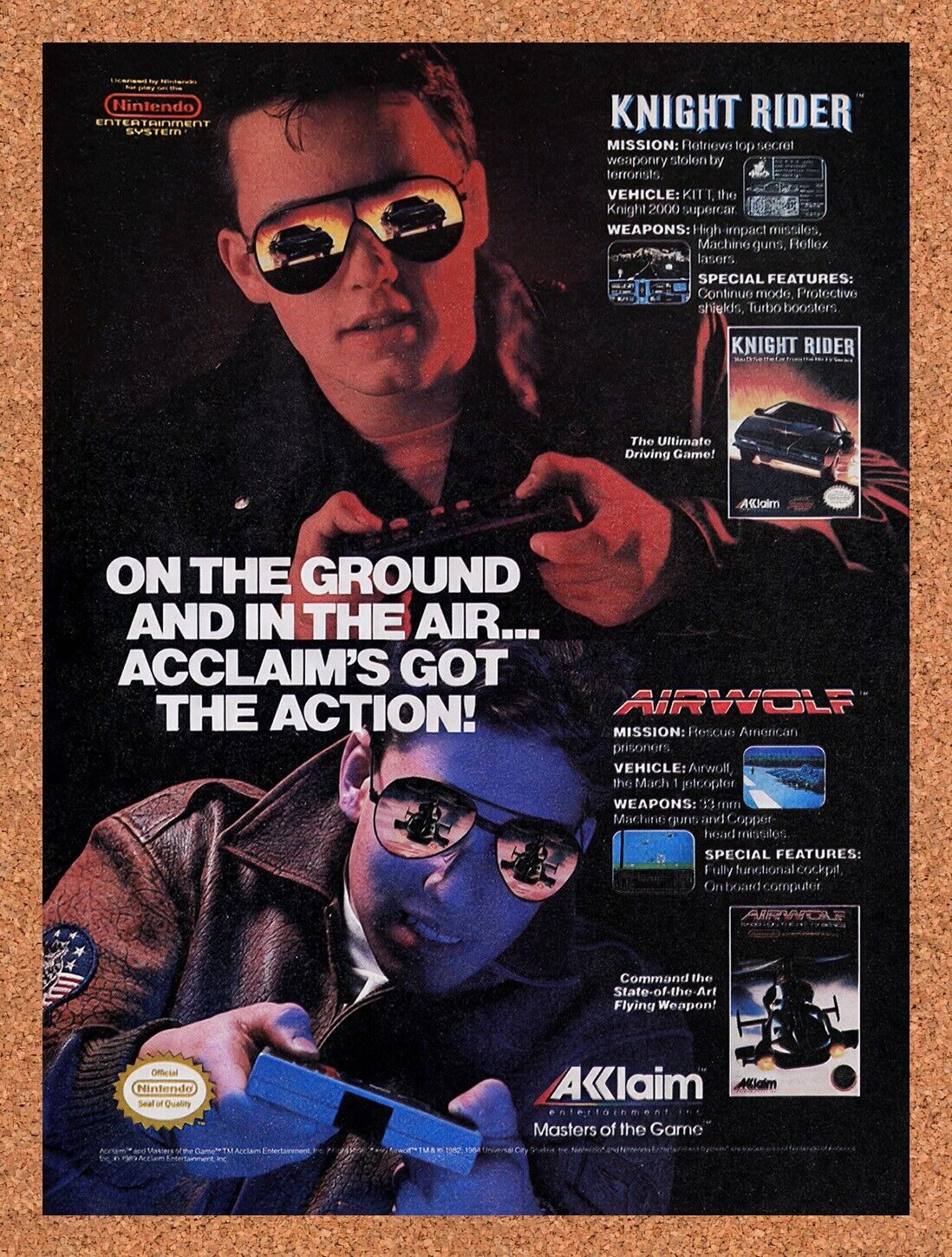 1990 Acclaim NES Games Original Advertisement / Retro Wall Art v4