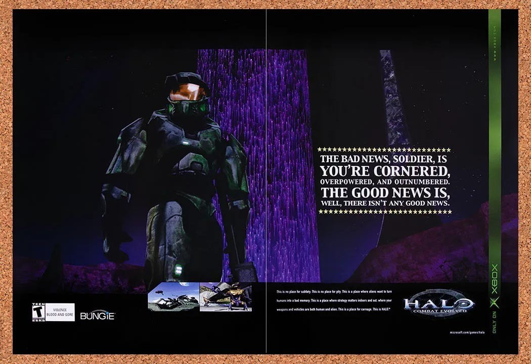 2001 Halo Xbox Original Advertisement / Retro Promo v6