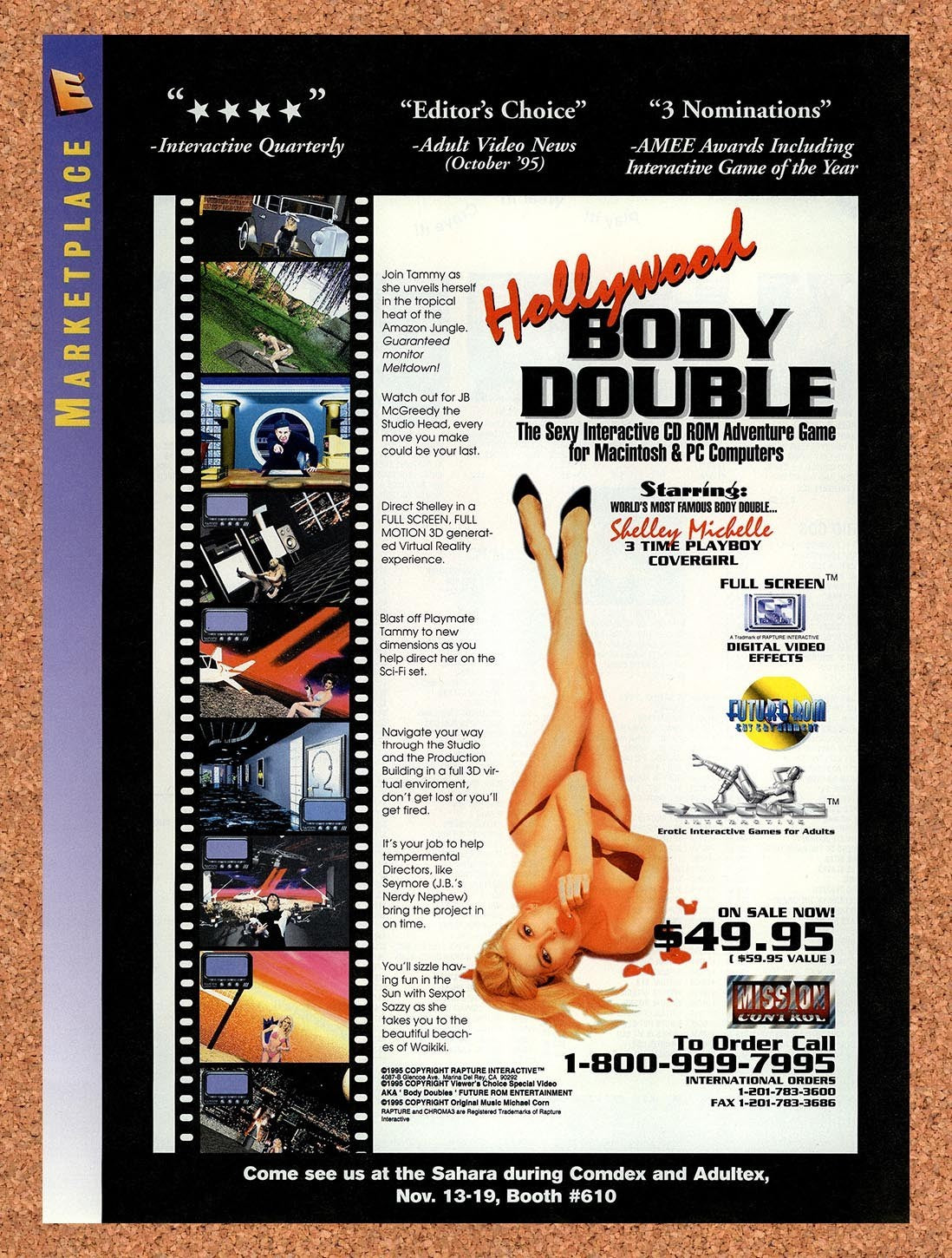1995 Hollywood Body Double Adult Interactive CD-ROM Adventure Original Advert v2