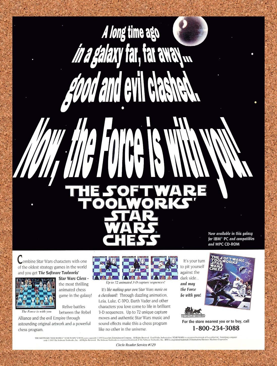 1994 Star Wars Chess Software Toolworks Original Advertisement / Retro Promo v1