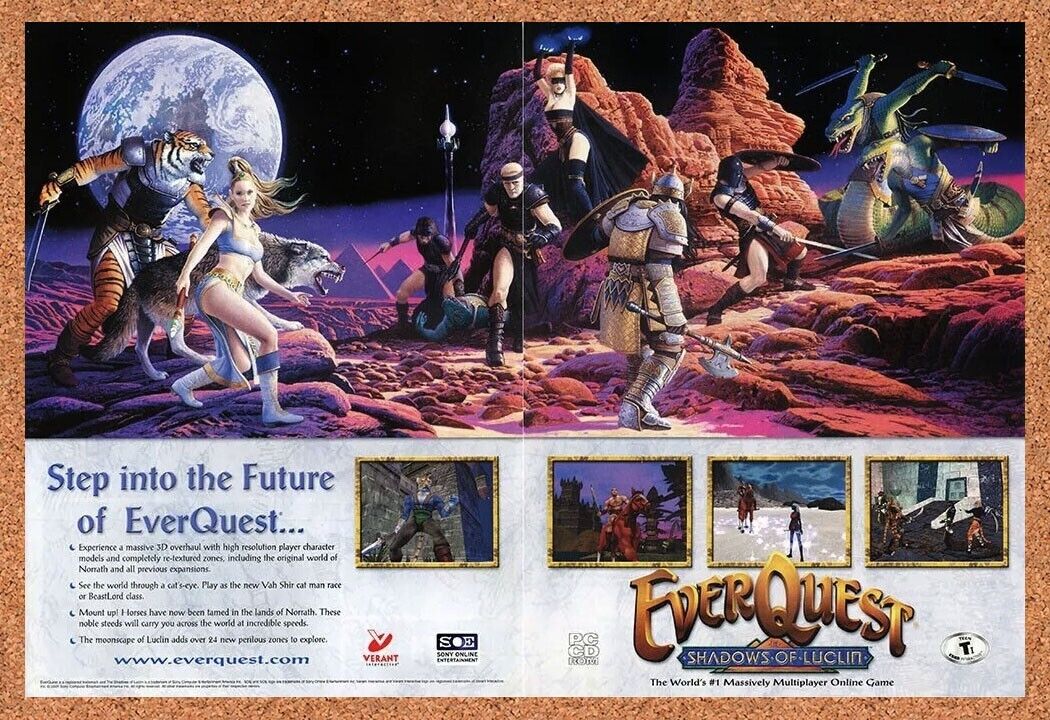 Everquest Shadows of Luclin PC Original 2003 Ad Authentic Video Game Promo v2