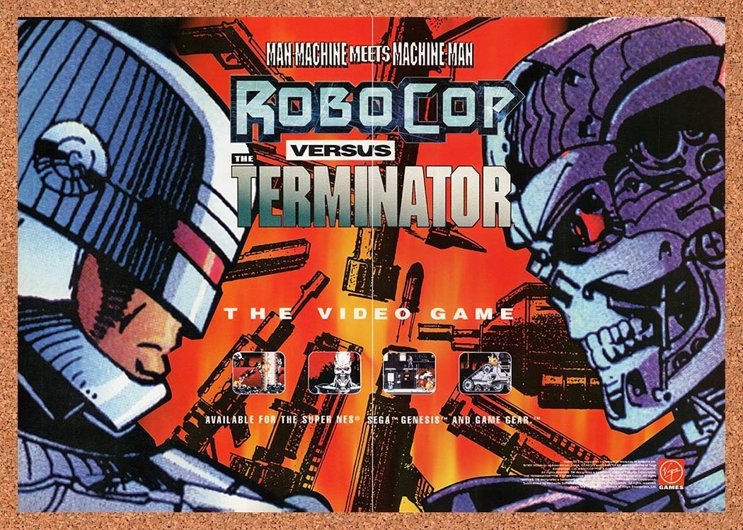 1993 Robocop vs Terminator SNES Original Advertisement / Retro Promo v2