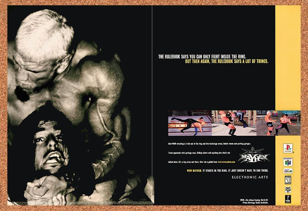 1999 WCW Mayhem PS1 Original Advertisement / Retro Promo v2
