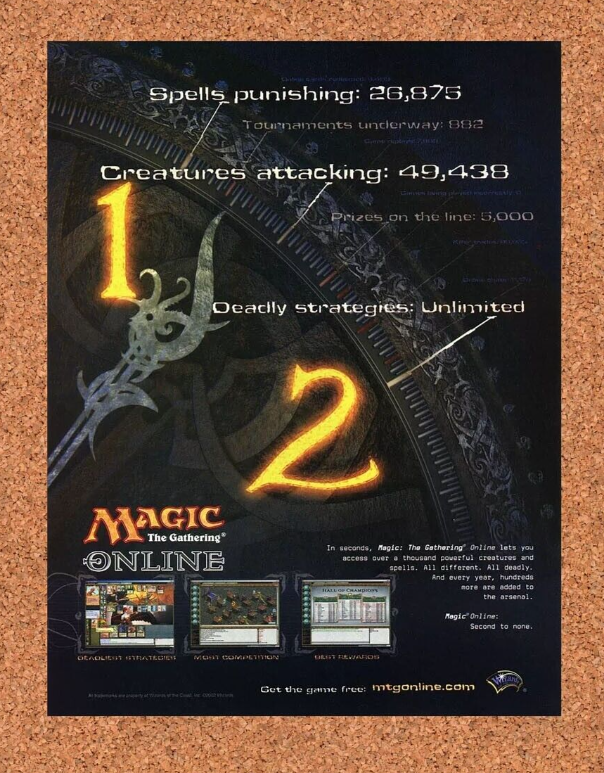Magic The Gathering Online PC Original 2005 Ad Authentic Video Game Promo v3