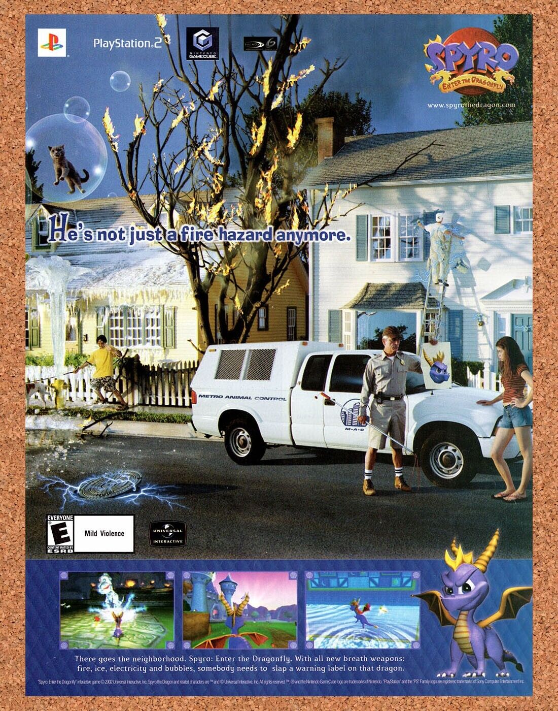 Spyro Enter The Dragon PS2 Original 2003 Vintage Ad - Video Game Promo