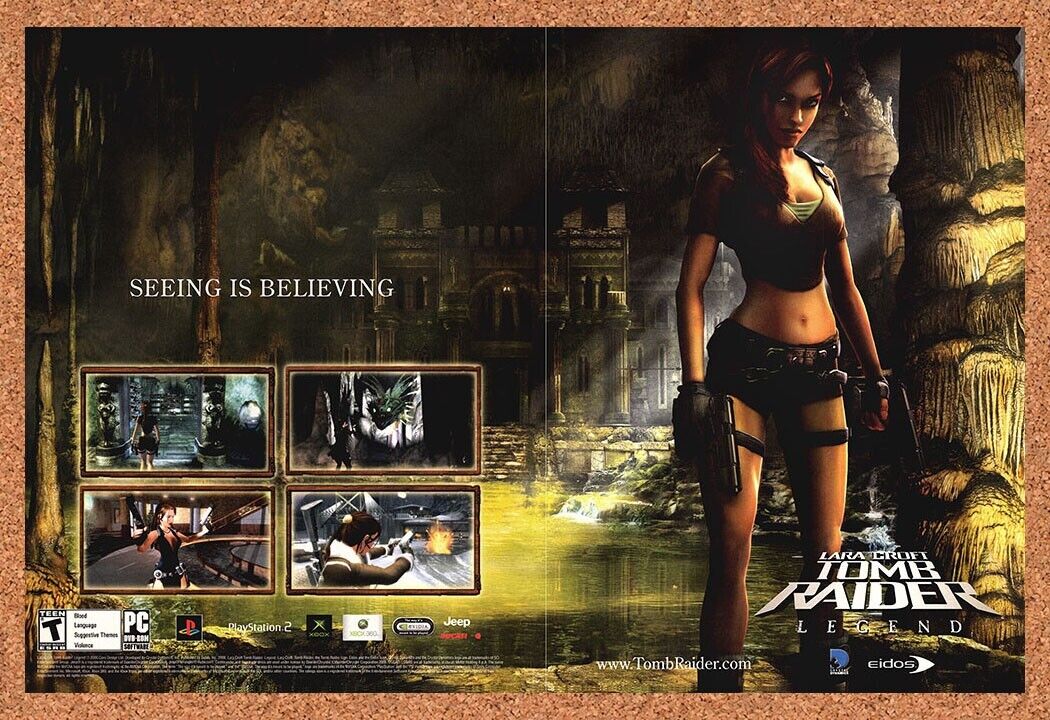 Original 2006 Tomb Raider Legend PC Vintage Ad - Video Game Promo Wall Art 5