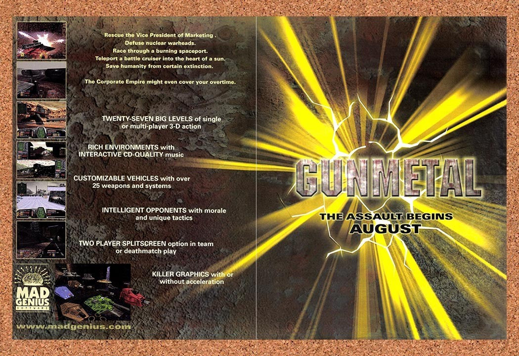 1998 Gunmetal PC Original Advertisement / Retro Promo v4