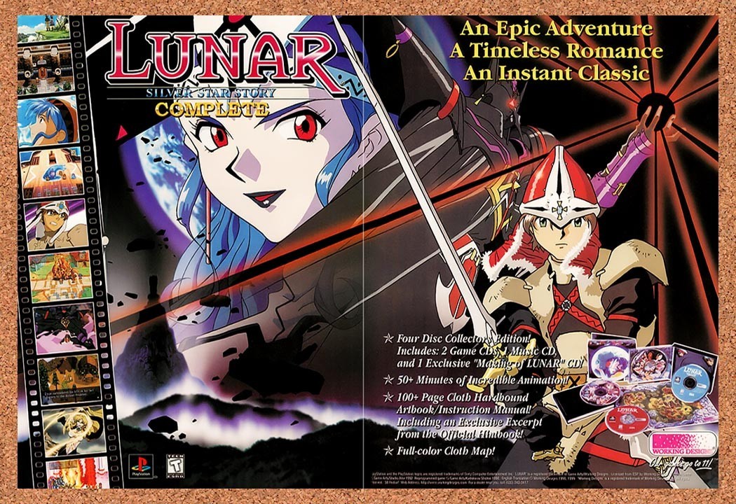 1994 Lunar Silver Star Story Sega CD Original Advertisement / Retro Promo v2