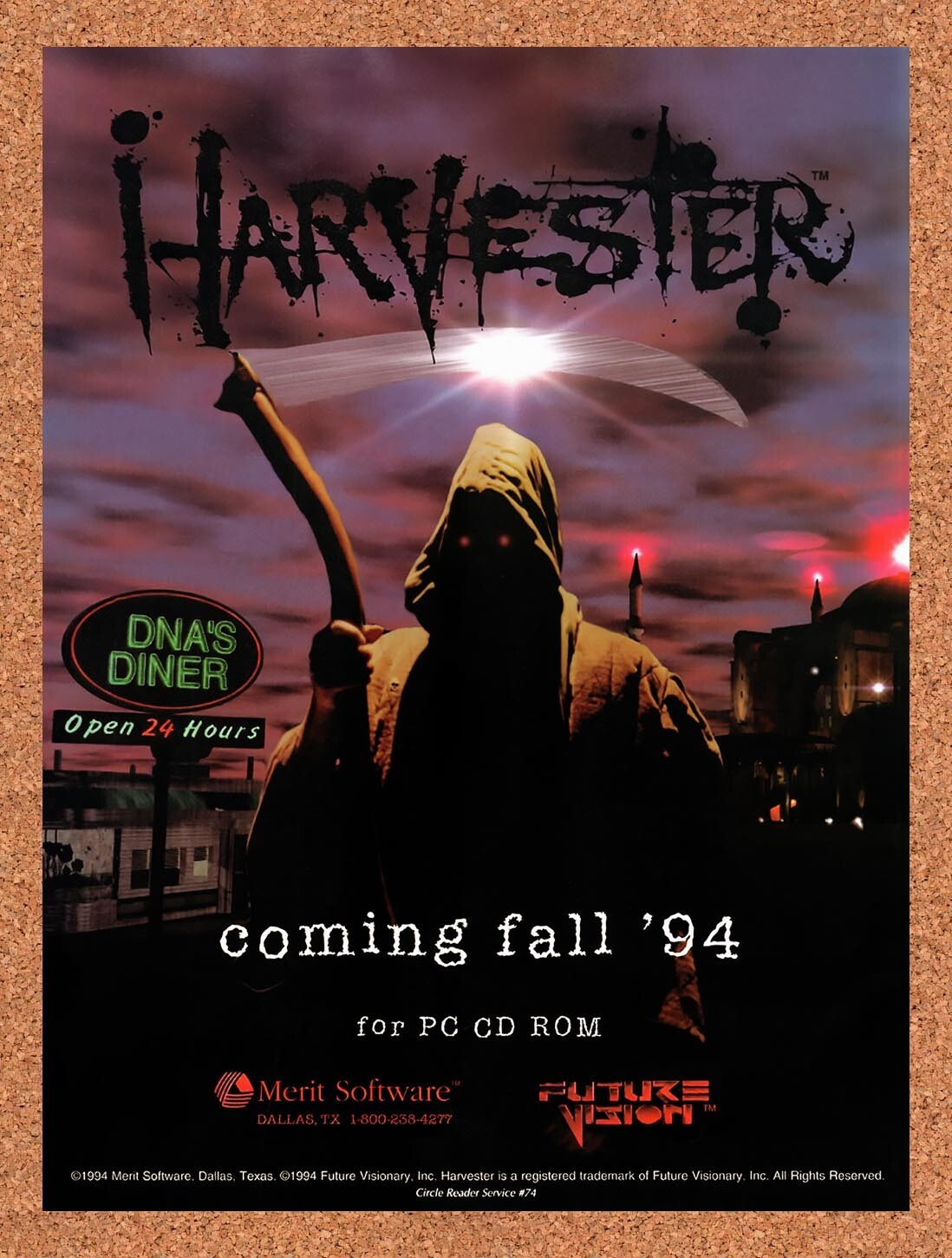 1994 Harvester PC Original Advertisement / Retro Wall Art v1