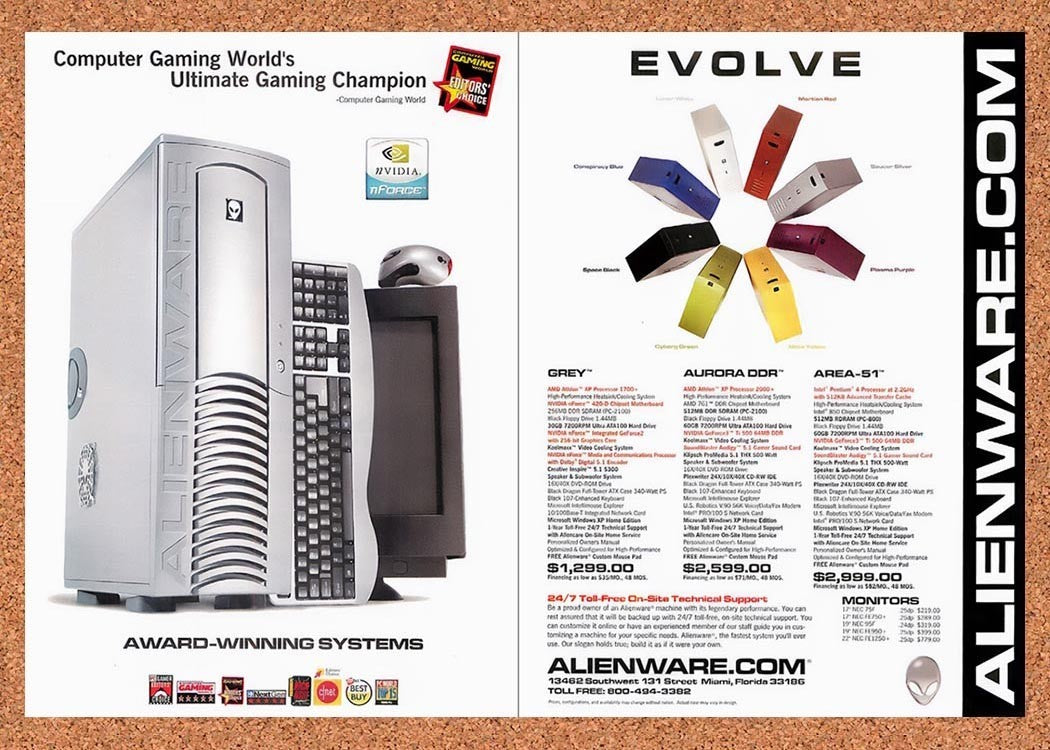 2002 Alienware Evolve Computer Gaming Worlds Choice Original Ad / Promo v7