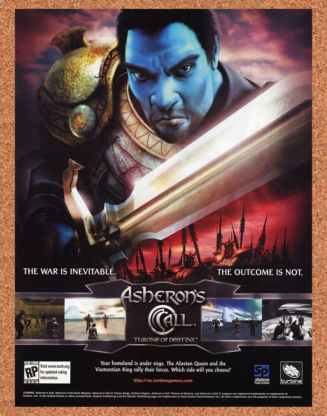 Asheron's Call Throne Of Destiny PC Original 2007 Ad Authentic Video Game Promo