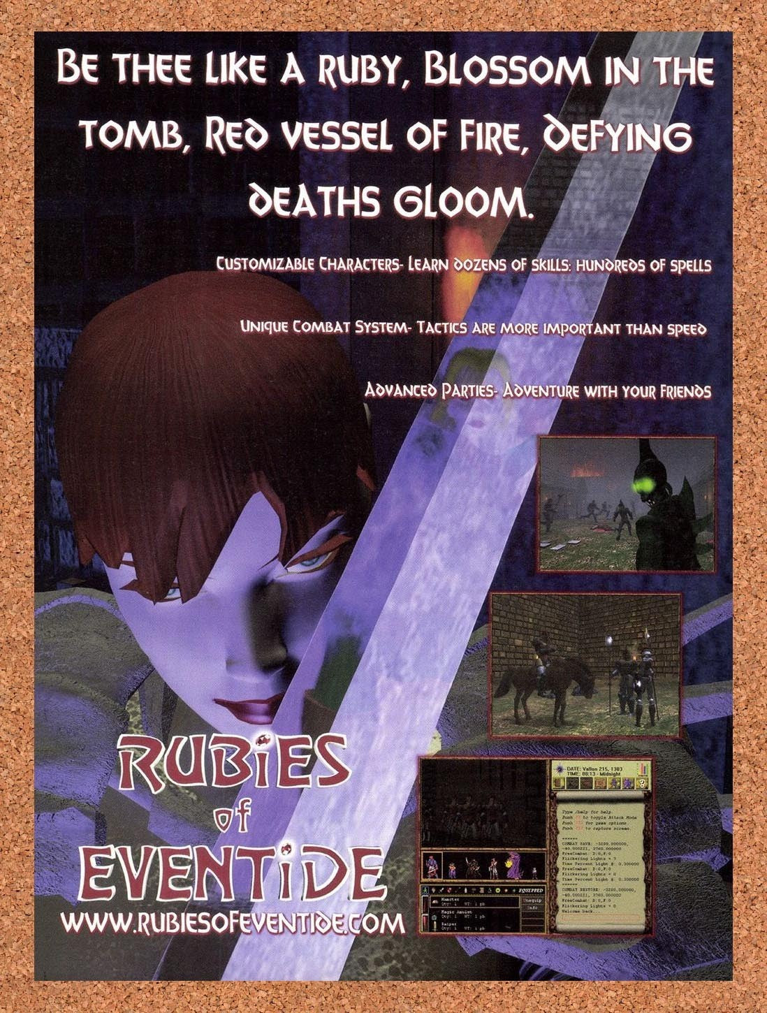 1999 Rubies Of Eventide PC Original Advertisement / Retro Promo v3