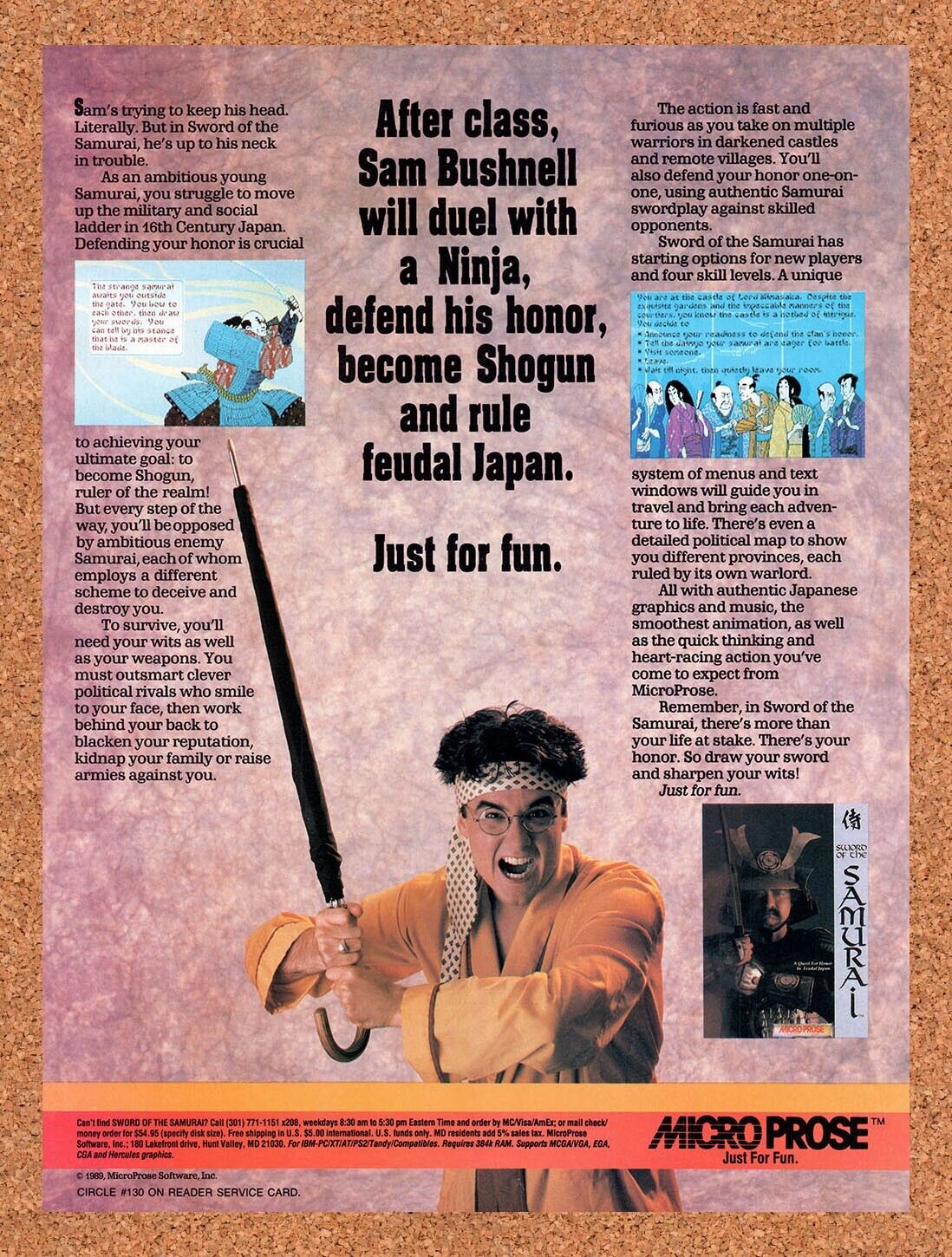 1989 Sword Of The Samurai Tandy Original Advertisement / Retro Wall Art v1