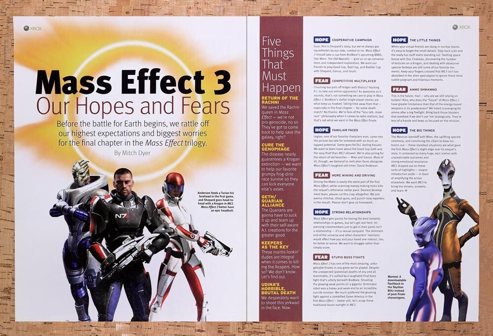 2011 Mass Effect 3 Our Hopes And Fears Original Ad / Retro Wall Art v2