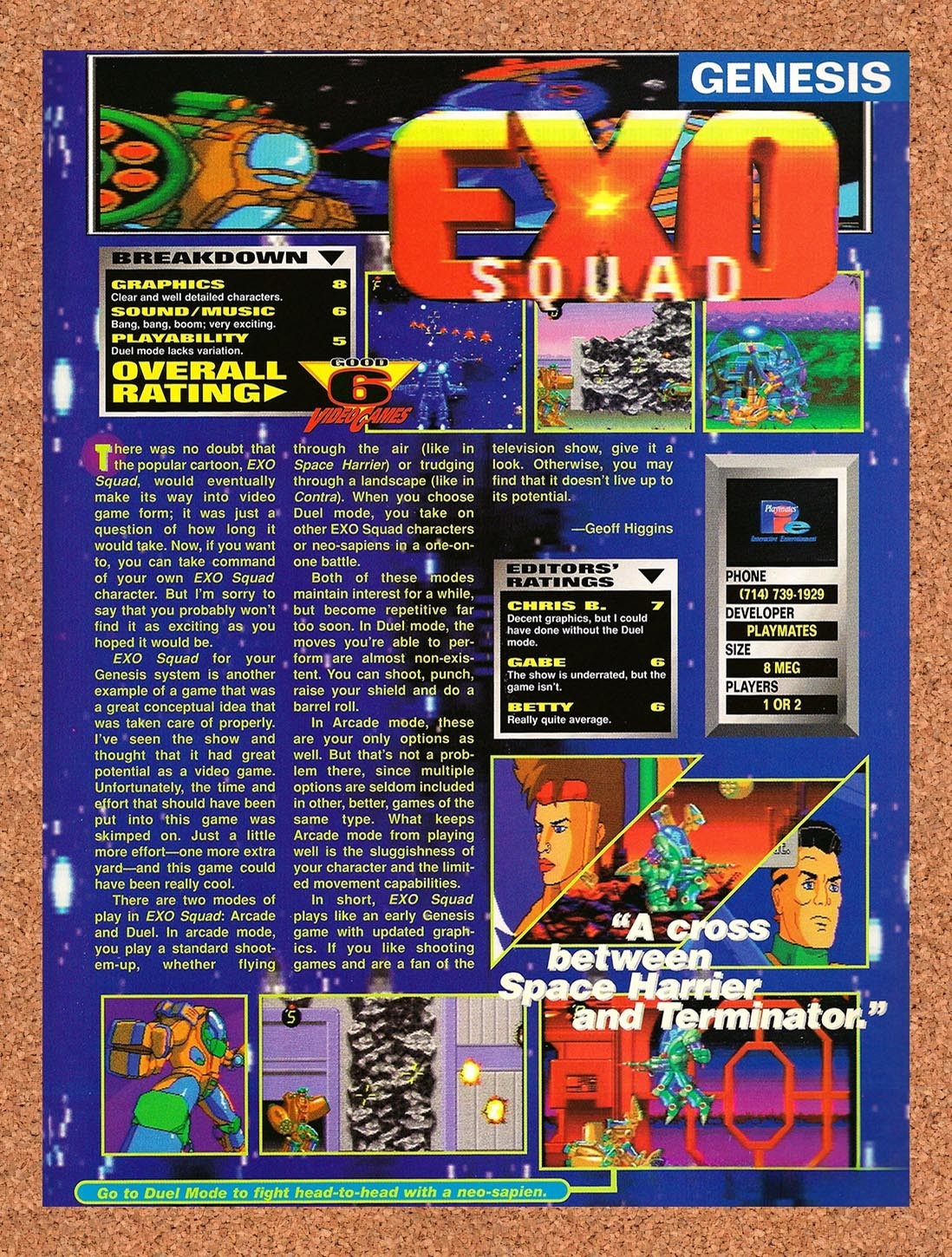 1995 Exo Squad There Was No Doubt. Review Ad Original Advertisement / Promo vr1