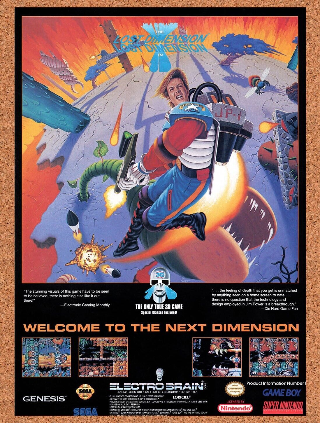 1993 Lost Dimension Genesis Original Advertisement / Retro Wall Art v1