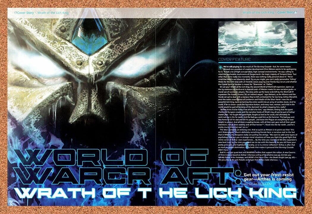 World Of WarCraft Wrath Of The Lich King Original 2007 Vintage Ad - Arthas Promo