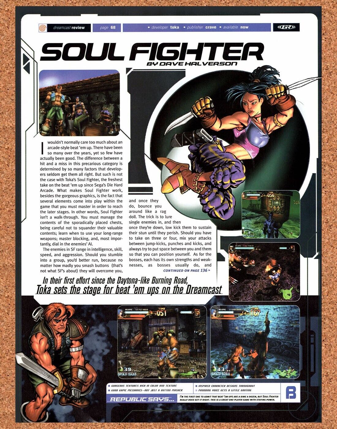 Soul Fighter Dreamcast Original 2002 Vintage Ad - Video Game Promo