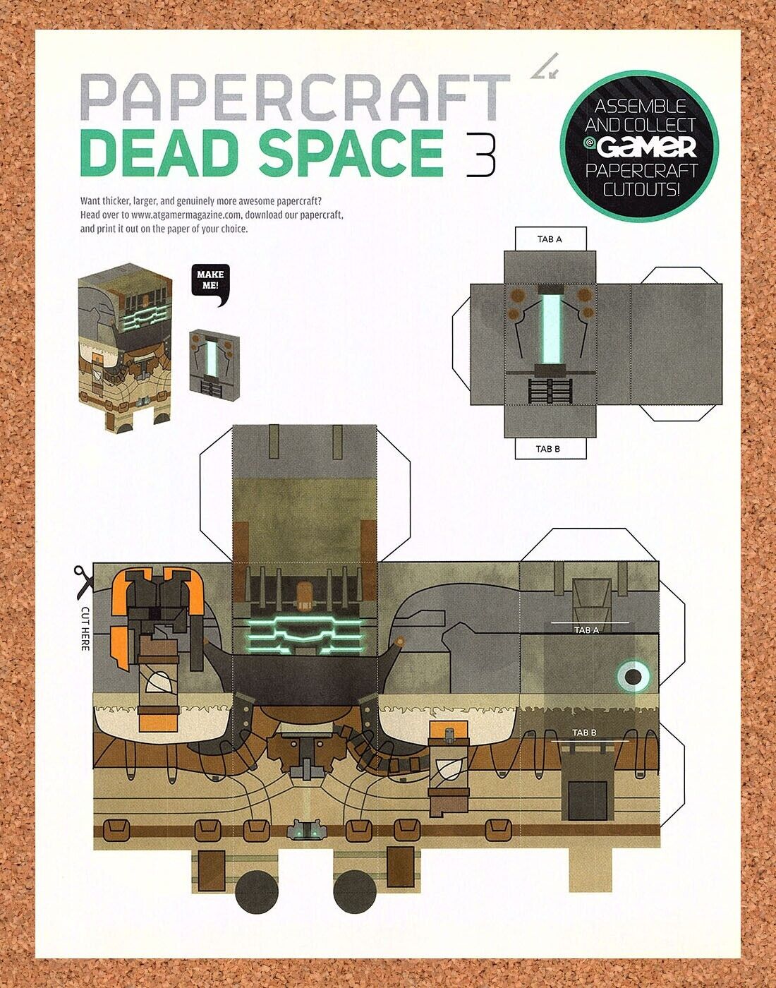 Dead Space 3 PaperCraft Original 2012 Ad Authentic Video Game Collectible Promo