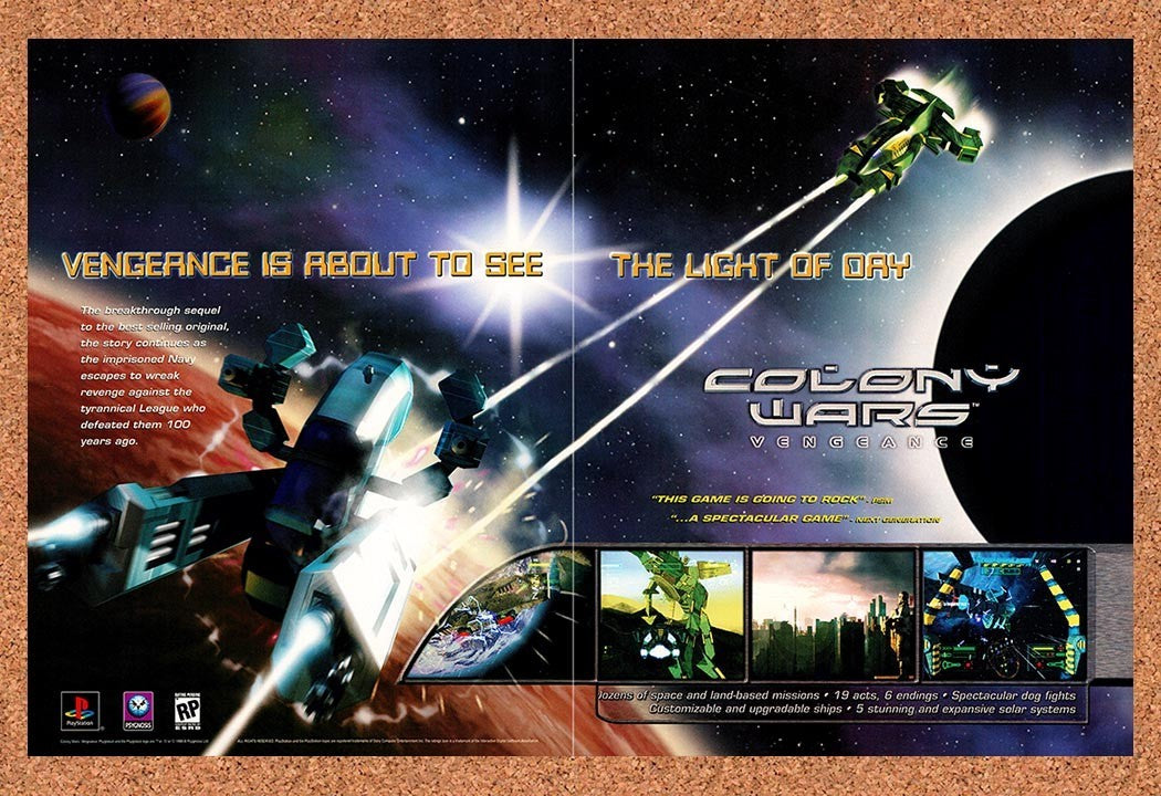 1998 Colony Wars Vengeance PS1 Original Advertisement / Retro Promo v1